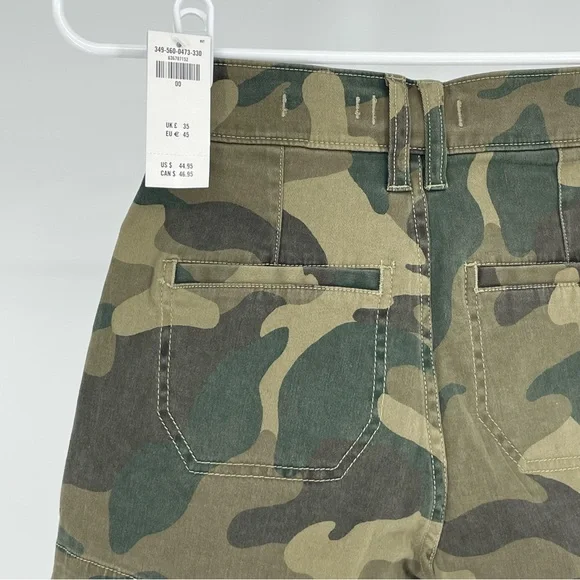 HOLLISTER NWT ULTRA HIGH RISE GREEN CAMO TWILL MOM DENIM SHORTS 00 - Picture 7 of 10